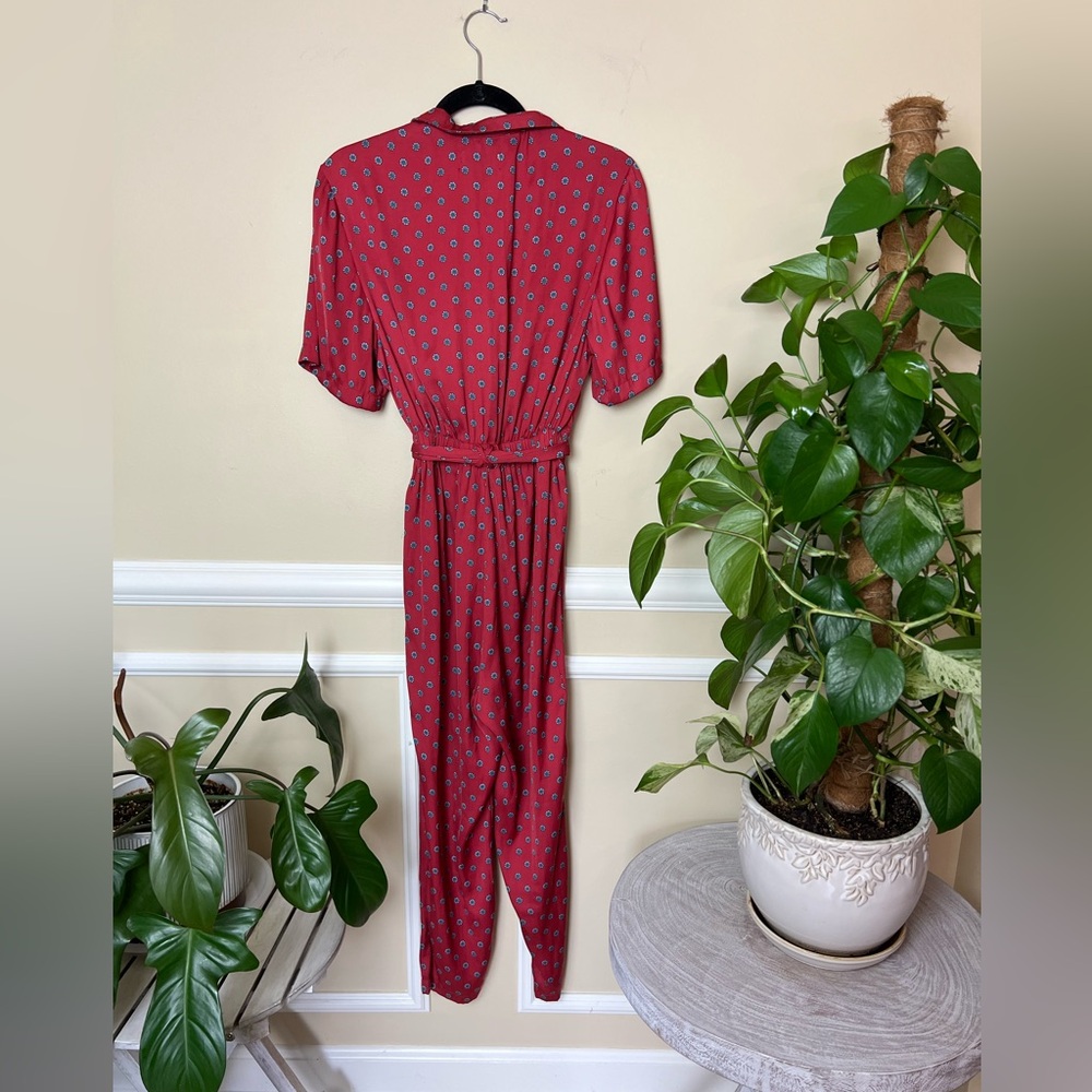 Urban Outfitters Wrap Belted Red Jumpsuit Size XS - Picture 3 of 3